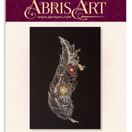 DIY Cross Stitch Kit "Feather-2" 3.9"x8.7"