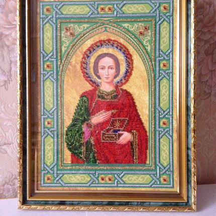 DIY Bead Embroidery Kit "St. Panteleimon" 11.0"x15.0" / 28.0x38.0 cm