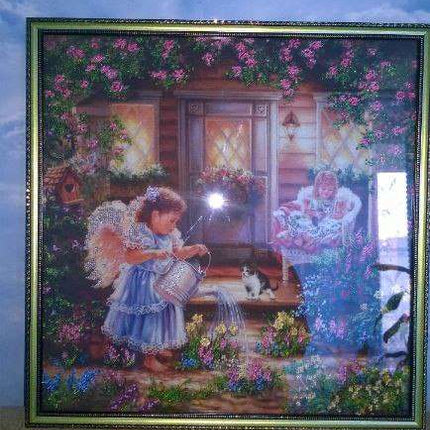 DIY Bead Embroidery Kit "Angels" 12.6"x12.6" / 32.0x32.0 cm