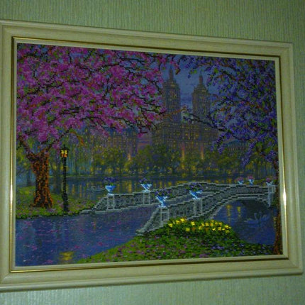 DIY Bead Embroidery Kit "Spring bloom" 15.7"x11.8" / 40.0x30.0 cm