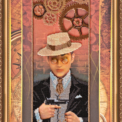 DIY Bead Embroidery Kit "Gangster" 11.8"x18.5" / 30.0x47.0 cm