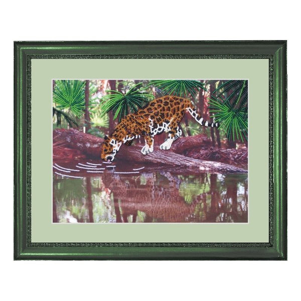 DIY Bead Embroidery Kit "Leopard" 9.1"x12.6" / 23.0x32.0 cm