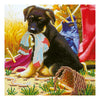 Canvas for bead embroidery "Young dog" 7.9"x7.9" / 20.0x20.0 cm