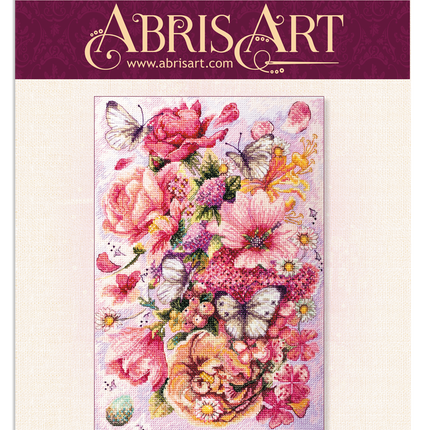 DIY Cross Stitch Kit "Pink Aurora" 7.9"x11.4"