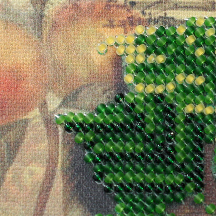 DIY Bead Embroidery Kit "Apricot branch"  5.9"x5.9" / 15.0x15.0 cm