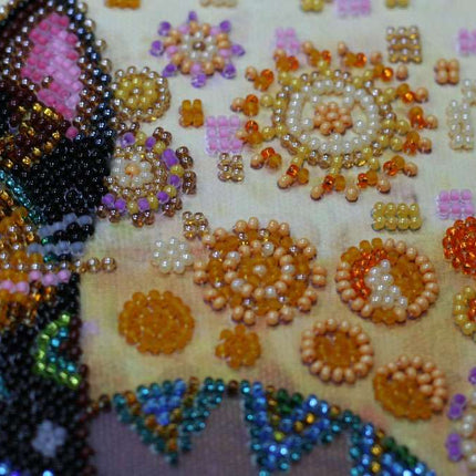 DIY Bead Embroidery Kit "Cat's kiss" 11.0"x14.2" / 28.0x36.0 cm