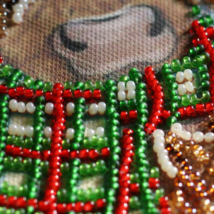 DIY Bead Embroidery Kit "Christmas goby"  5.9"x5.9" / 15.0x15.0 cm