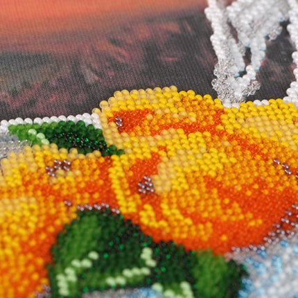 DIY Bead Embroidery Kit "Still life with quince" 11.8"x15.0" / 30.0x38.0 cm