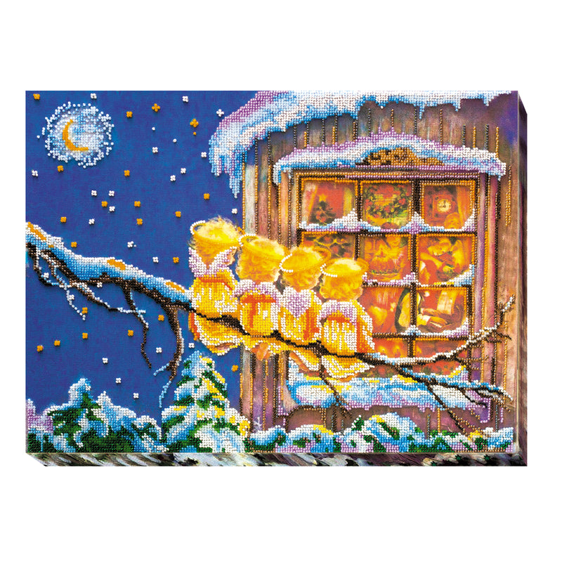 DIY Bead Embroidery Kit "Сute angels" 15.7"x11.8" / 40.0x30.0 cm