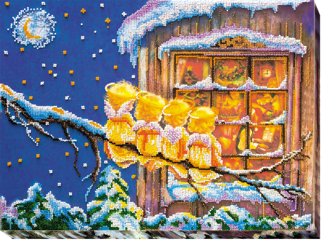 DIY Bead Embroidery Kit "Сute angels" 15.7"x11.8" / 40.0x30.0 cm