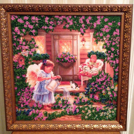 DIY Bead Embroidery Kit "Angels" 12.6"x12.6" / 32.0x32.0 cm