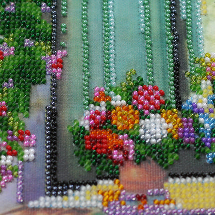 DIY Bead Embroidery Kit "Summer sketch" 11.8"x15.2" / 30.0x38.5 cm