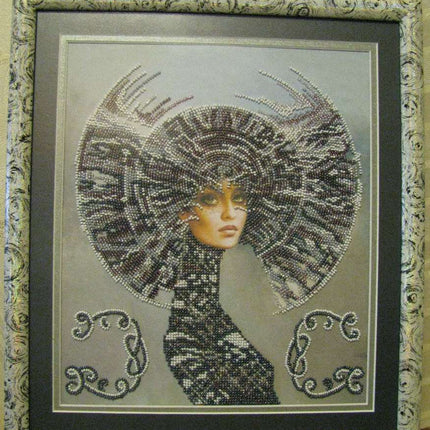 DIY Bead Embroidery Kit "Selena" 10.2"x11.8" / 26.0x30.0 cm
