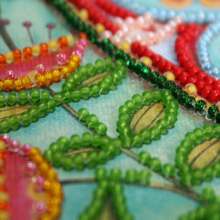 DIY Bead Embroidery Kit "Summer heart"  5.9"x5.9" / 15.0x15.0 cm