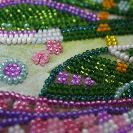 DIY Bead Embroidery Kit "Sparks over the lake" 12.6"x12.2" / 32.0x31.0 cm