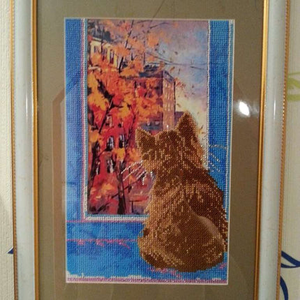 Canvas for bead embroidery "The Bright Sadness" 11.8"x11.8" / 30.0x30.0 cm