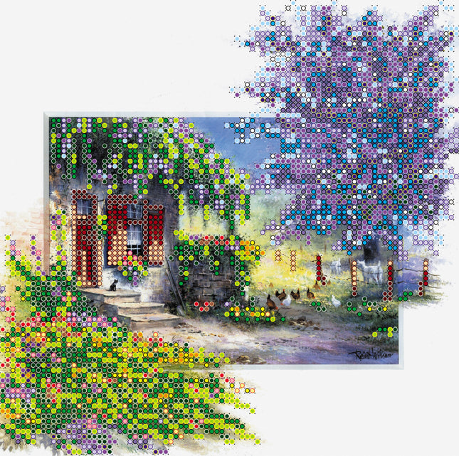 Canvas for bead embroidery "Lilac Cloud" 7.9"x7.9" / 20.0x20.0 cm