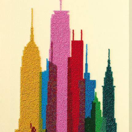 DIY Bead Embroidery Kit "New York City" 9.4"x13.4" / 24.0x34.0 cm