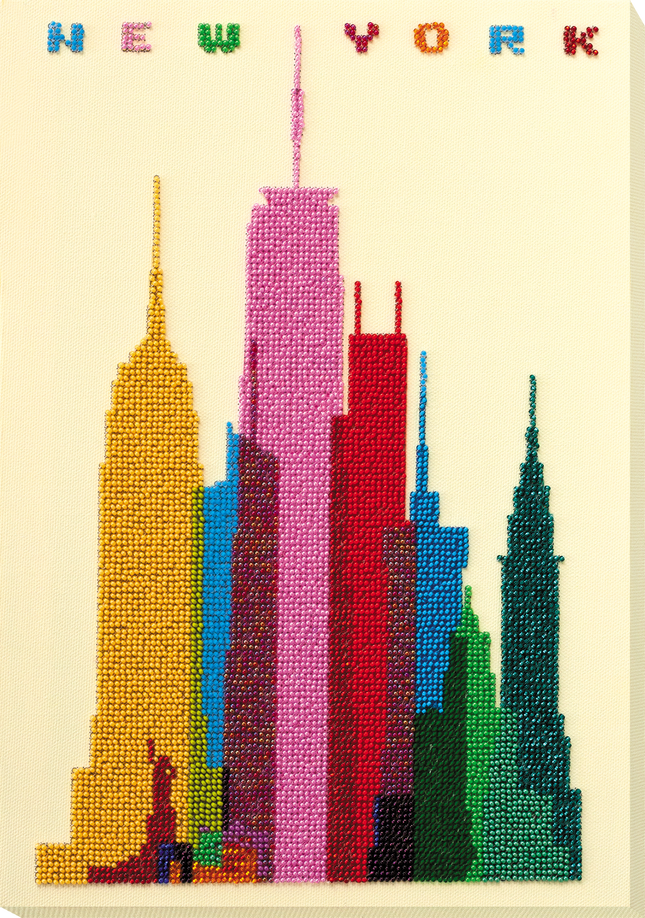 DIY Bead Embroidery Kit "New York City" 9.4"x13.4" / 24.0x34.0 cm
