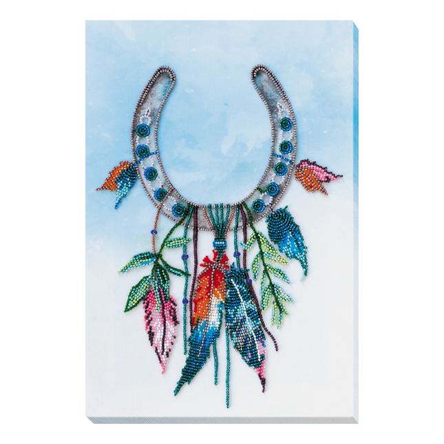 DIY Bead Embroidery Kit "Horseshoe for good luck" 9.1"x13.0" / 23.0x33.0 cm