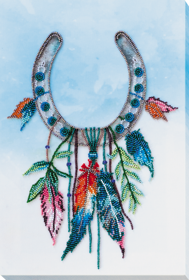 DIY Bead Embroidery Kit "Horseshoe for good luck" 9.1"x13.0" / 23.0x33.0 cm