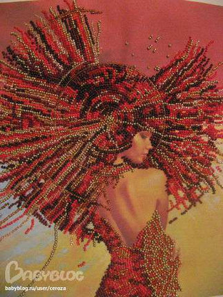 DIY Bead Embroidery Kit "Vivian" 10.2"x11.8" / 26.0x30.0 cm