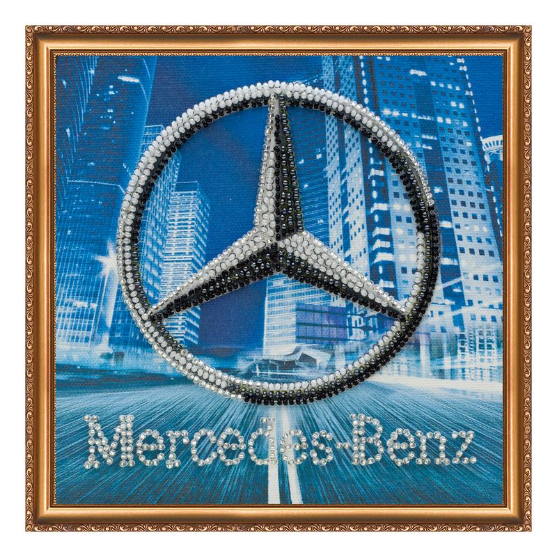 DIY Bead Embroidery Kit "Mercedes-Benz"  5.9"x5.9" / 15.0x15.0 cm