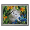 DIY Bead Embroidery Kit "Kitty in the Flowers" 9.8"x13.0" / 25.0x33.0 cm