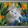 DIY Bead Embroidery Kit "Kitty in the Flowers" 9.8"x13.0" / 25.0x33.0 cm