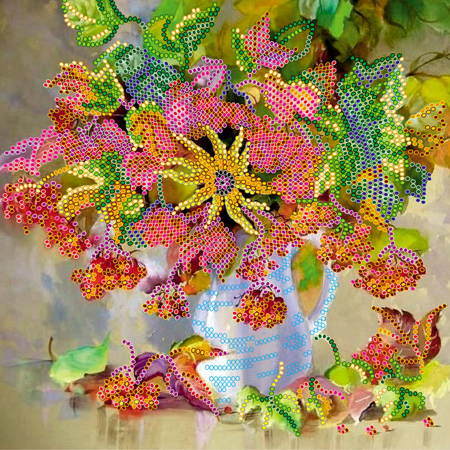 Canvas for bead embroidery "Gifts of Autumn" 7.9"x7.9" / 20.0x20.0 cm