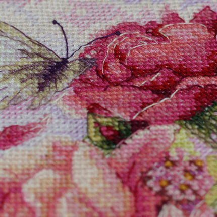 DIY Cross Stitch Kit "Pink Aurora" 7.9"x11.4"