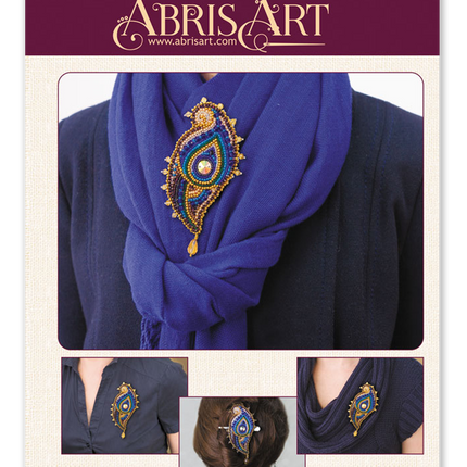Beadwork kit for creating brooch "Egret"
