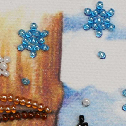 DIY Bead Embroidery Kit "Woodpecker"  5.9"x5.9" / 15.0x15.0 cm
