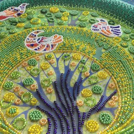 Canvas for bead embroidery "Heaven birds" 11.8"x11.8" / 30.0x30.0 cm