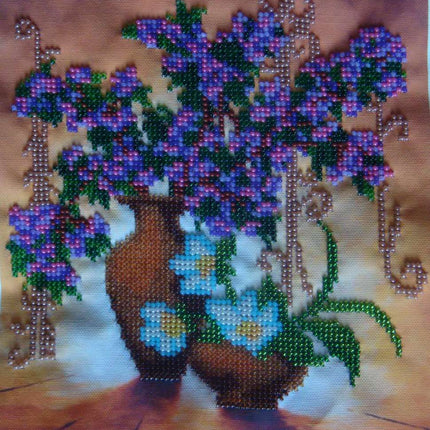 Canvas for bead embroidery "Spring Flowers" 7.3"x7.9" / 18.5x20.0 cm