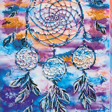DIY Bead Embroidery Kit "Dreamcatcher amulet" 12.2"x18.1" / 31.0x46.0 cm