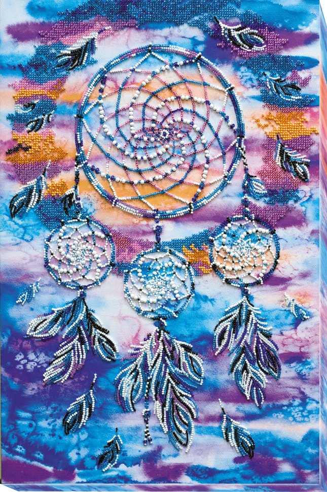 DIY Bead Embroidery Kit "Dreamcatcher amulet" 12.2"x18.1" / 31.0x46.0 cm