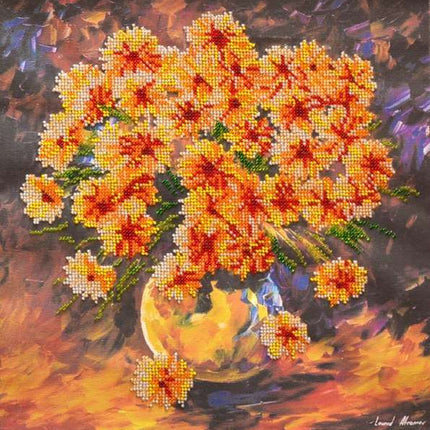 Canvas for bead embroidery "Breath of Autumn" 11.8"x11.8" / 30.0x30.0 cm