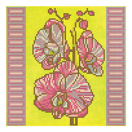 Canvas for bead embroidery "Orchids" 7.9"x7.9" / 20.0x20.0 cm