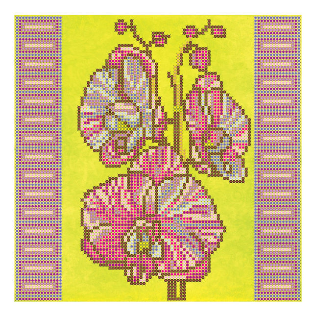 Canvas for bead embroidery "Orchids" 7.9"x7.9" / 20.0x20.0 cm