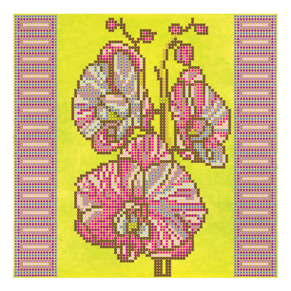 Canvas for bead embroidery "Orchids" 7.9"x7.9" / 20.0x20.0 cm