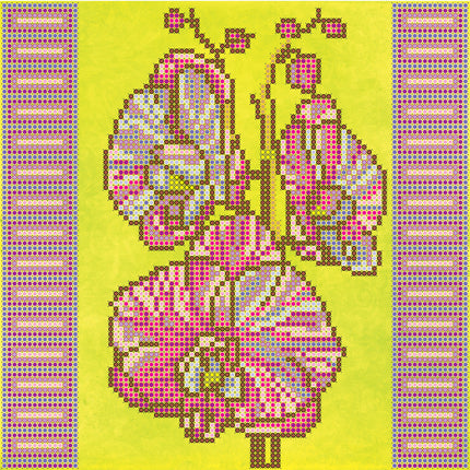 Canvas for bead embroidery "Orchids" 7.9"x7.9" / 20.0x20.0 cm