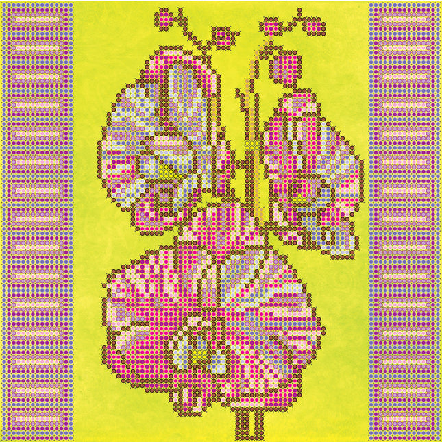 Canvas for bead embroidery "Orchids" 7.9"x7.9" / 20.0x20.0 cm