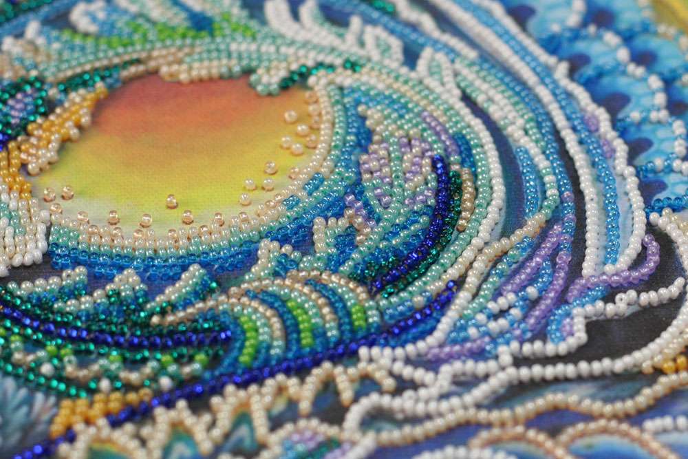 DIY Bead Embroidery Kit Golden Tropics 11.8x11.8 / 30.0x30.0 cm