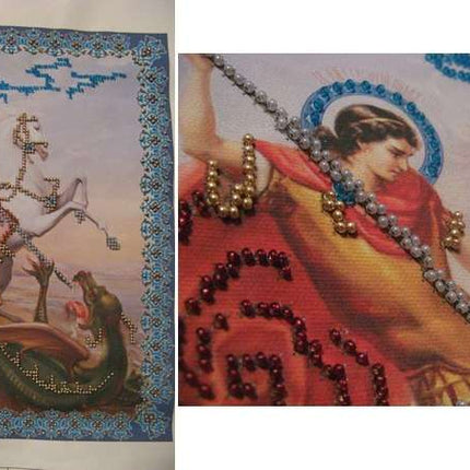 DIY Bead Embroidery Kit "St. George the Victorious" 9.8"x11.8" / 25.0x30.0 cm