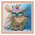 DIY Bead Embroidery Kit "Owl and bow"  5.9"x5.9" / 15.0x15.0 cm