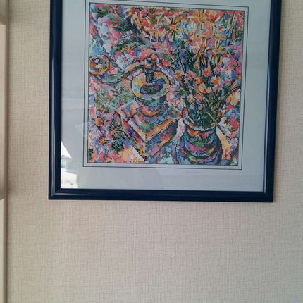 Canvas for bead embroidery "Сamomiles and coffee" 11.8"x11.8" / 30.0x30.0 cm