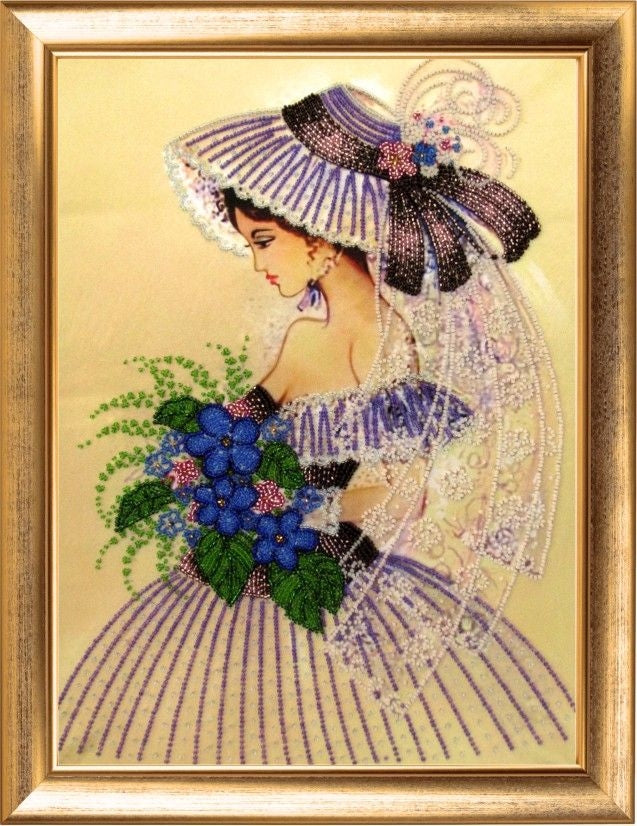 DIY Bead Embroidery Kit "Stranger" 14.6"x10.6" / 37.0x27.0 cm
