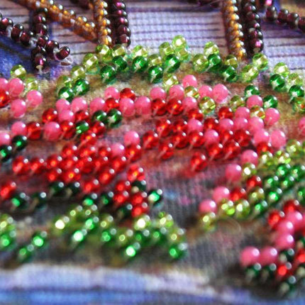 DIY Bead Embroidery Kit "Flowers in the pond"  5.9"x5.9" / 15.0x15.0 cm