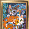 DIY Bead Embroidery Kit "Cats" 13.0"x10.2" / 33.0x26.0 cm